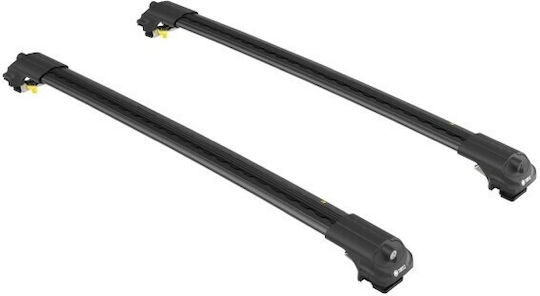Turtle Aluminum Car Roof Bars Air1 106cm for Peugeot Rifter Opel Combo Toyota Proace Proace (Verso) Citroen Berlingo Set with Roof Rack Legs and Lock Black