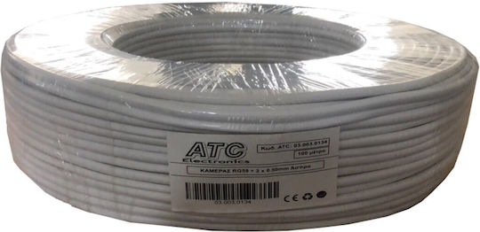 ATC Connection Cable for CCTV Systems 2 x 0.50mm White 03.003.0134