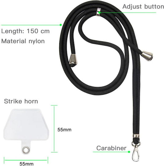 TelForceOne Universal Lanyard Neck Strap for Mobile Phones Gray