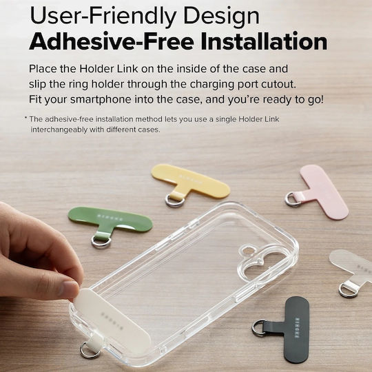 Ringke Suport Universal Curea De Mână Link Flow Tip P Crossbody Lanyard Pentru Huse De Telefon Reglabil Roz Candy