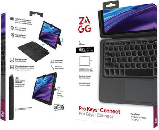 Zagg Pro Keys 2 Клавиатура Съвместима С Ipad Air 11 M3/m2 Черен