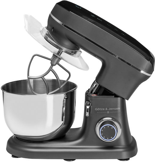 Götze&Jensen Küchenmaschine 1500W mit Rostfreiem Schüssel 6lt Graues