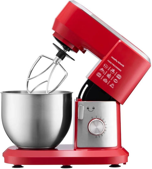 Morphy Richards Mixer Planetar 500W cu Bol din Inox 6lt Roșie
