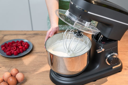 Götze&Jensen Küchenmaschine 1500W mit Rostfreiem Schüssel 6lt Graues