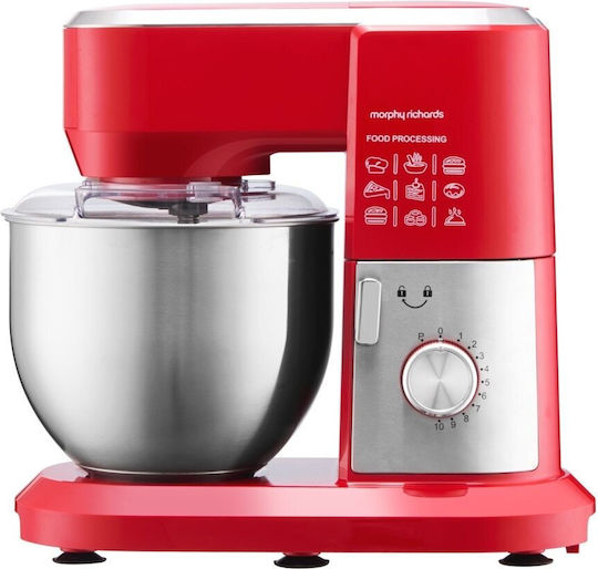 Morphy Richards Mixer Planetar 500W cu Bol din Inox 6lt Roșie