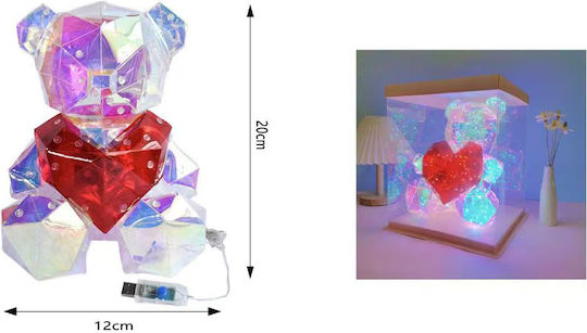 Bear Heart LED Table Lamp 20x12cm