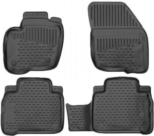 Novline Set of Front and Rear Mats 4pcs Tray Type for Ford S-Max II / Galaxy III 5D 2015 Black