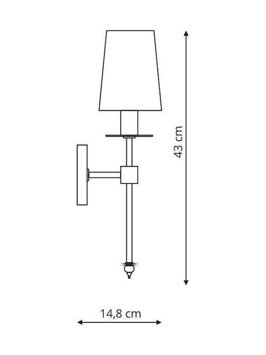 Light Prestige Φωτιστικό Τοίχου 35x12.8x35εκ.