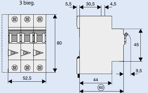 3p C 0,5a 15ka Ac Leistungsschalter C0 5/3 278856