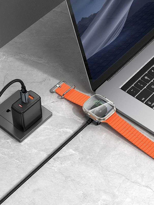 Hoco Usb C To Usb C Cable Pd100w Wireless Charging Apple Watch 1,2 M Cw66 Black