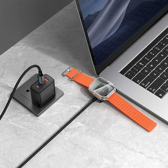 Hoco Usb C Zu Usb C Kabel Pd100w Drahtloses Laden Apple Watch 1 2 M Cw66 Schwarz