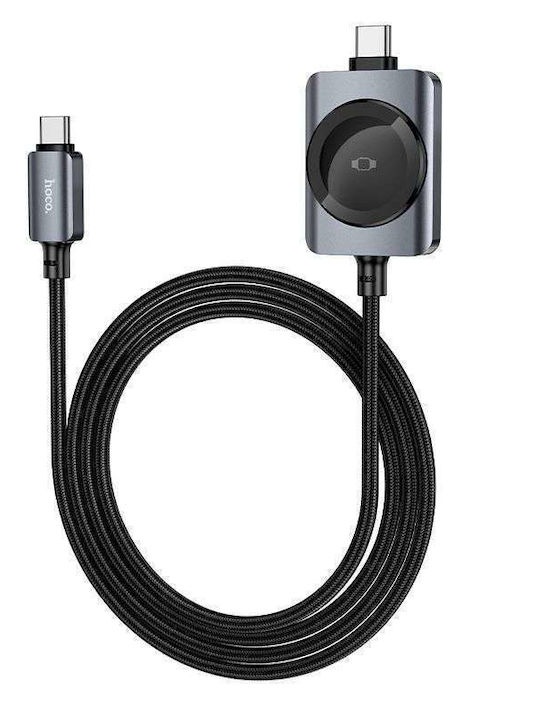Hoco Usb C To Usb C Cable Pd100w Wireless Charging Apple Watch 1,2 M Cw66 Black