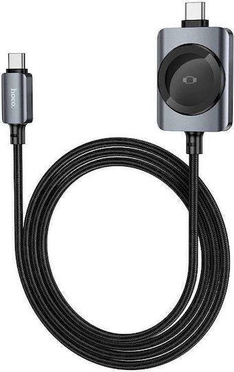 Hoco Usb C Zu Usb C Kabel Pd100w Drahtloses Laden Apple Watch 1 2 M Cw66 Schwarz