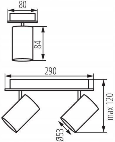 Kanlux Spot With GU10 Lamp Adapter In Black Colour