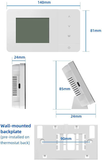 Termostat Digital de Cameră Smart cu Wi-Fi
