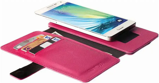 Krusell Leather Malmo Flipwallet Slide Book Case up to 4.5" Pink