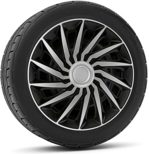 Lampa Tokyo Silver Black 14'' Tech-One Black Silver Iron Car Rims ABS Set 4 Pcs L3146.1