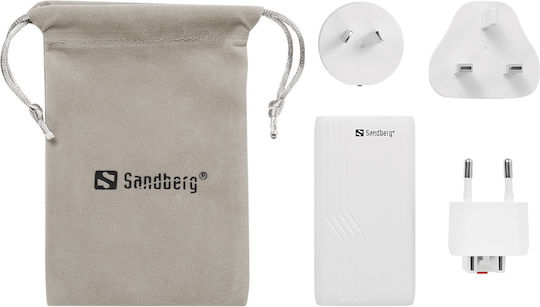 Sandberg Universal Socket Adapter from Universal to Universal with 2 USB Outlets
