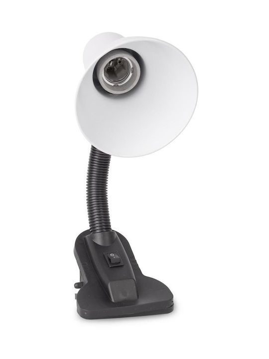 Avide Office Lamp for Socket E27 and Clip in White Color