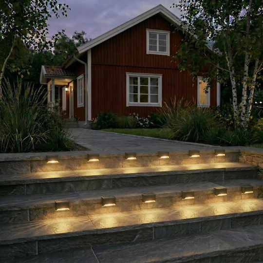 vidaXL Set 12 Solar Lights Warm White With Photocell 8x4x4.5cm