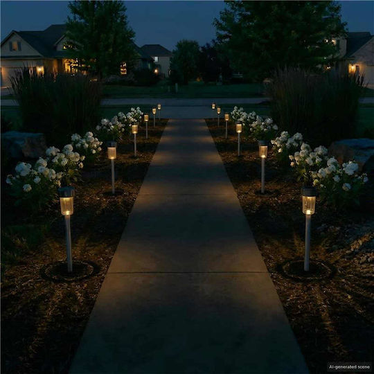 vidaXL Set 12 Solar Road Lights Warm White With Photocell