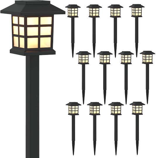vidaXL Set 12 Spiked Solar Lights Flowers Warm White with Photocell