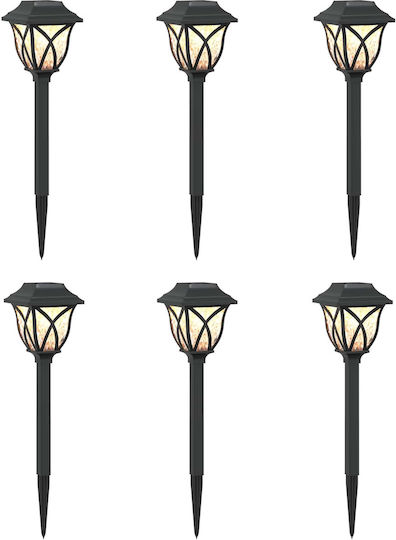 vidaXL Set of 6 Solar Light Lanterns Warm White with Photocell