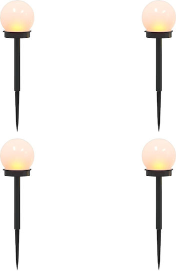 vidaXL Set of 4 Solar Light Lanterns Warm White with Photocell