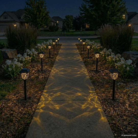 vidaXL Set 12 Solar Light Traffic Lights Warm White With Photocell