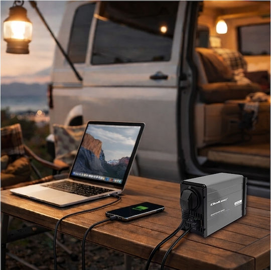 Qoltec Инвертор За Автомобил 300W За Преобразуване На 12V DC В 230V AC