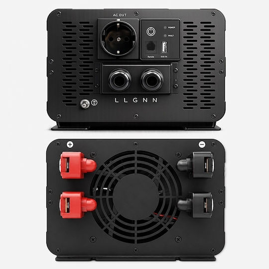 Qoltec Inverter Αυτοκινήτου Καθαρού Ημιτόνου 2500W για Μετατροπή 12V DC σε 230V AC