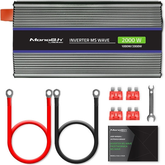 Qoltec Inverter Αυτοκινήτου Τροποποιημένου Ημιτόνου 2000W για Μετατροπή 12V DC σε 230V AC