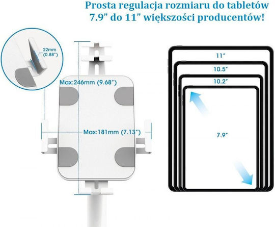 Manhattan Tablet Stand Desktop Until 7.9" White