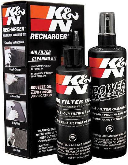 K&N Filterpflege Service Kit Aerosol Reinigungs- & Schmiermittel-Set für Luftfilter Motorräder 355ml