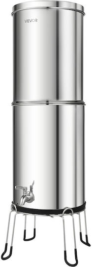 Vevor Gravity Feed Water Filter System 12.3l 304 Stainless Steel Countertop Water Filtration System Reduces Lead Up To 99% Chlorine 2 Carbon Filters 2 Defluorination Filters Spout Base