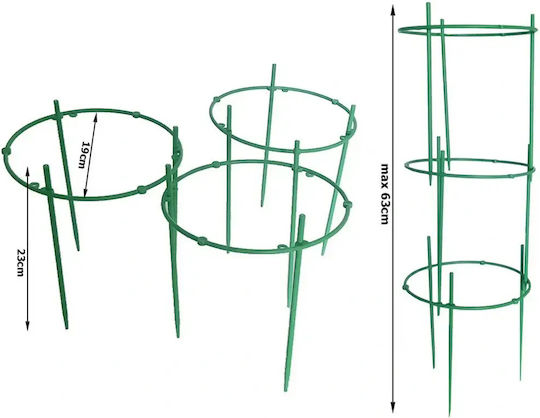 Circular Plant Support 3 Rings Green Proper Growth