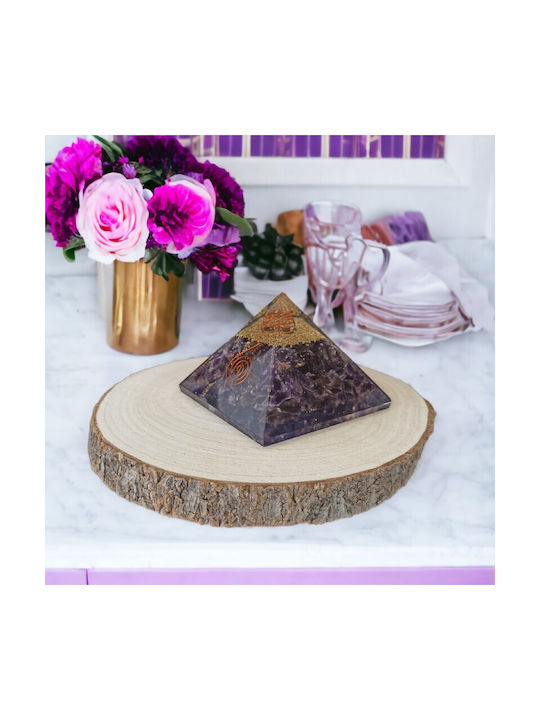 Arya Amethyst Crystal Orgone Pyramid Copper Spiral Quartz Tip