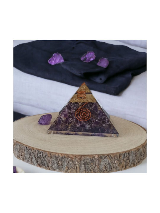 Arya Amethyst Crystal Orgone Pyramid Copper Spiral Quartz Tip