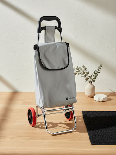 Fabric Shopping Trolley Grey 35x26x85.5cm