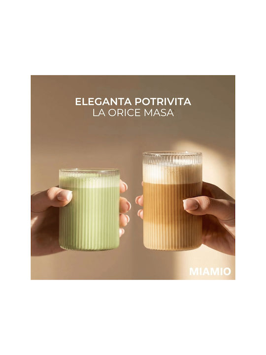 Miamio Set Pahare Pentru Apă / Cocteiluri / Cafea / Cafea Grecească Freddo Din Sticlă 280ml 12 Bucăți