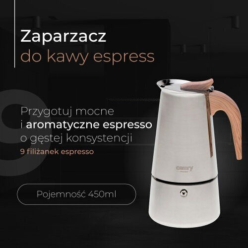 Camry Espressor Electric 9 Căni Inox Argintiu