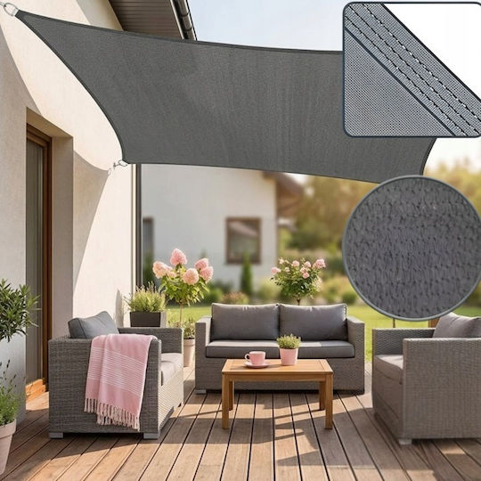 Plasă / Pânză De Umbrire Rectangulară Gri 3x3m 160gr/m²