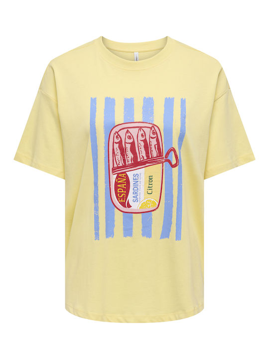 Γυναικείο Oversized T-shirt Κίτρινο