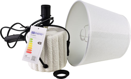 Mondex Lampă de masă cu Abajur Alb și Bază