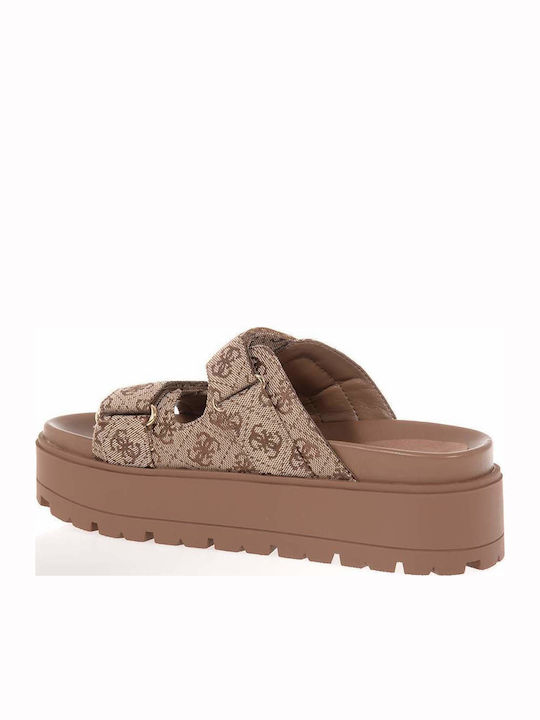 Sandale Flatforme Damă Maro