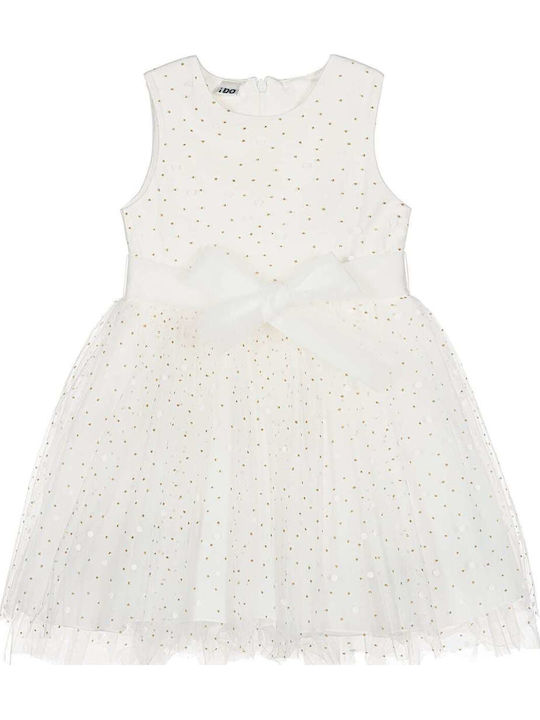 Girls Sleeveless Tulle Dress For Flower Girls Beige