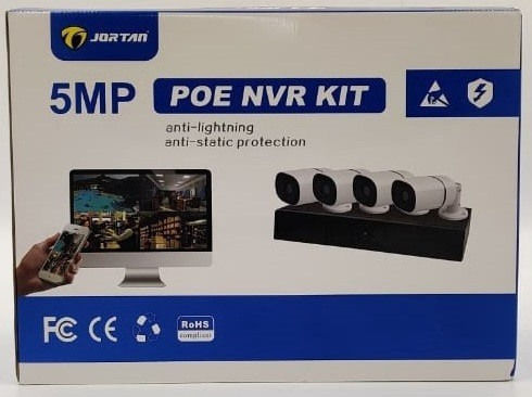 Jortan Σύστημα Παρακολούθησης 4 Καμερών IP 5MP με Καταγραφικό NVR