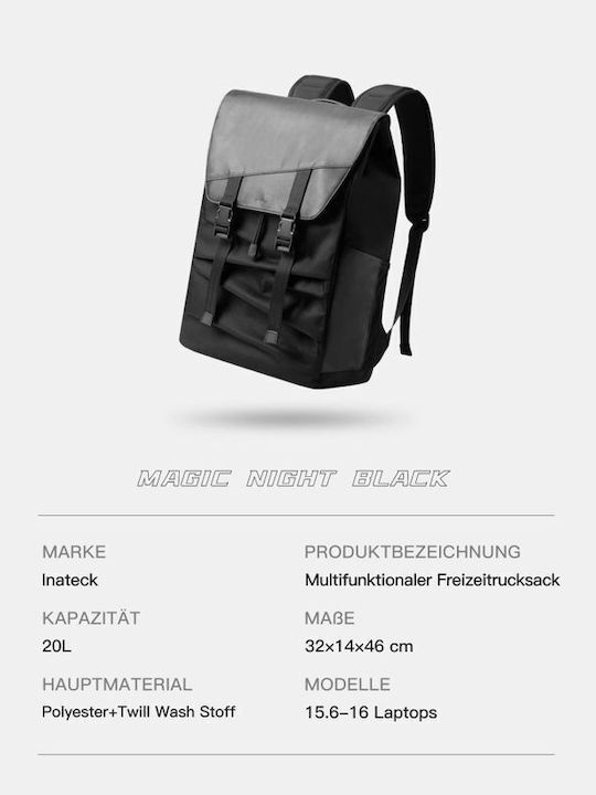 Inateck Waterproof Laptop Backpack in Black colour BP01008_BLACK