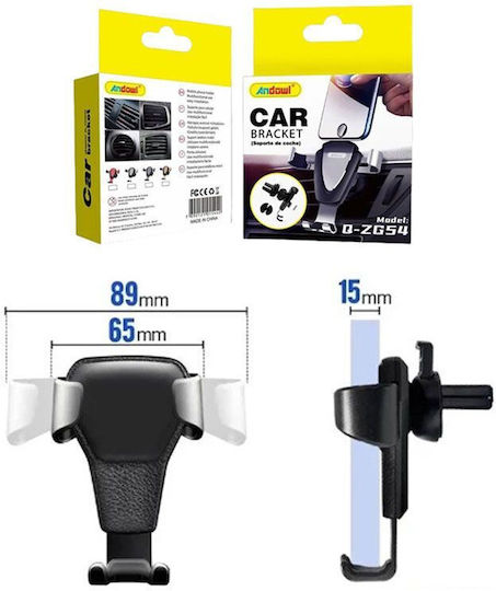 Andowl Car Mobile Holder Q-zg54 with Adjustable Hooks Car Mobile Holder Automobile Bracket Silver