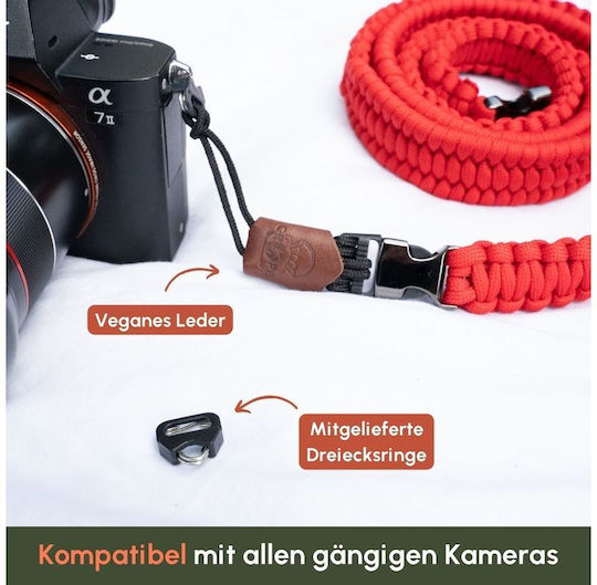 C-rope Camera Strap Traveler Paracord 125cm Bright Red